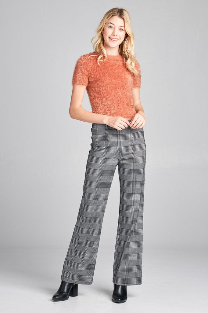 BRET long wide check pants