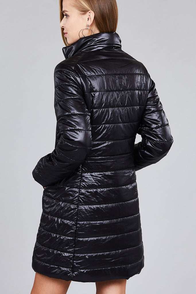 DONNA long sleeve quilted long padding jacket