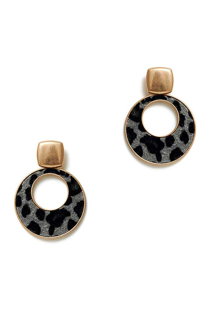 Cute Chic Leopard Fur Circle Drop Earring