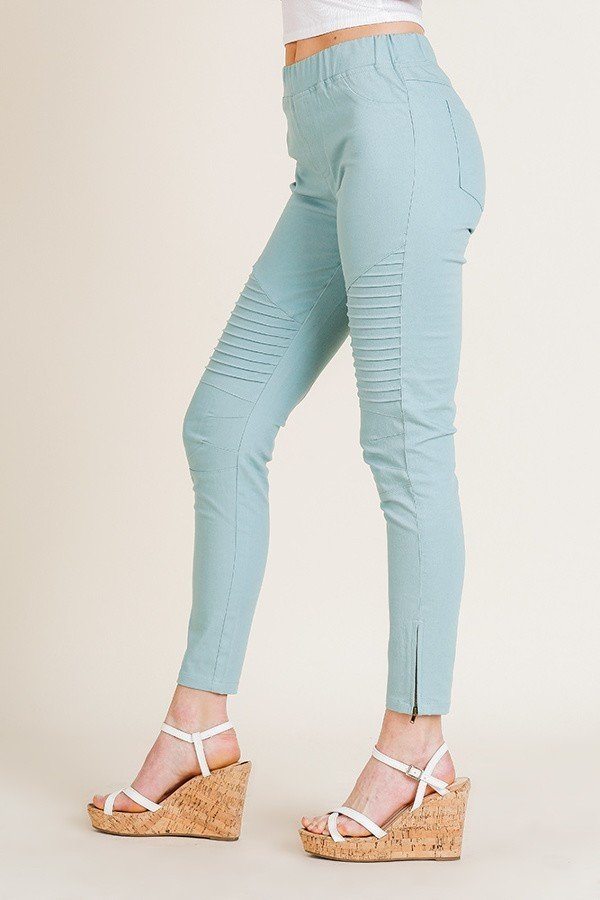 High Waist Skinny Moto Pant