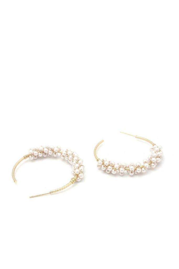 Beaded Open Circle Earring