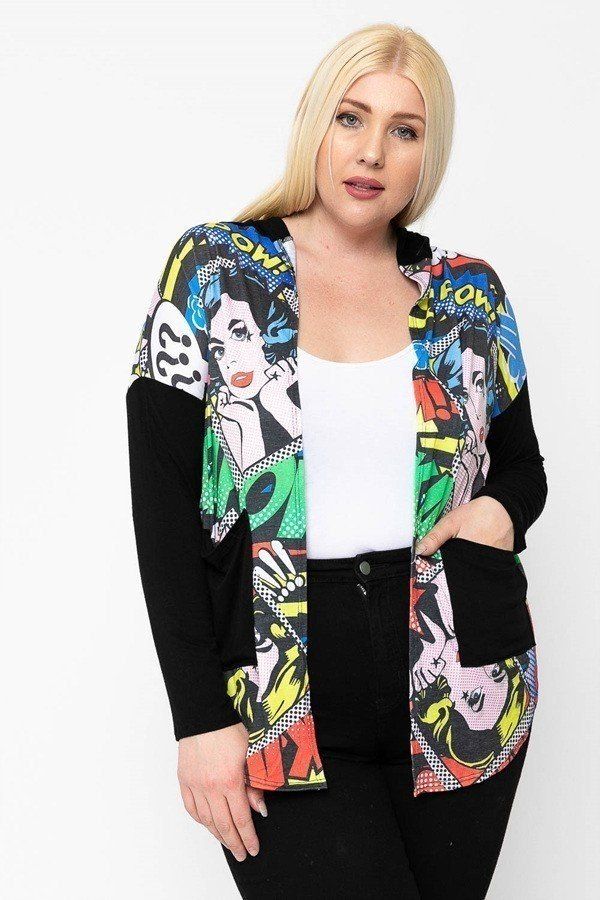 Comic Print, Lightweight Cardigan