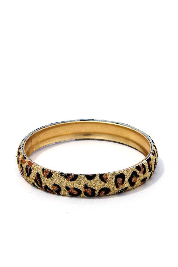 Animal Print Metal Bangle Bracelet